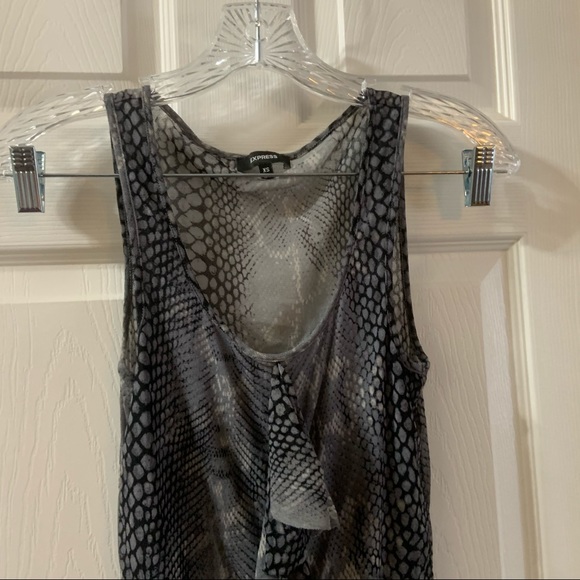Express Grey/Black Snake Print Scoop Neck Tank XS - Picture 4 of 7
